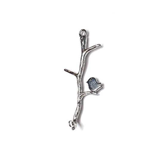 Picture of Link Branch with Bird 35x15mm Platinum Plated x1