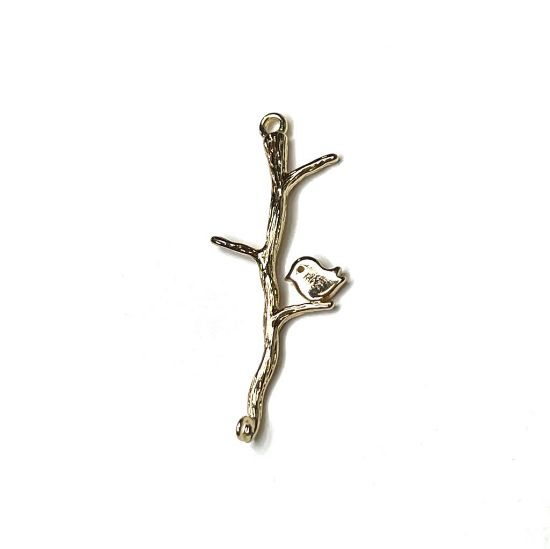 Picture of Link Branch with Bird 35x15mm 18kt Gold Plated x1