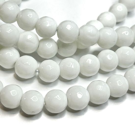 Picture of Malaysia "Jade" (dyed) 8mm faceted round White x38cm