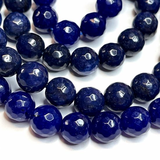Picture of Malaysia "Jade" (dyed) 8mm faceted round Royal Blue x38cm 