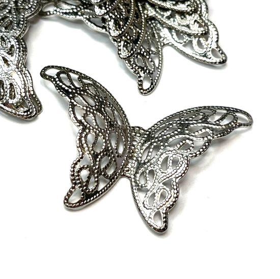 Picture of Filigree Butterfly 40x28mm Silver Plate x1