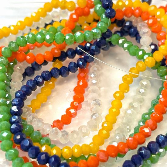 Picture of Faceted Rondelle 3mm Rainbow Mix x5 strands