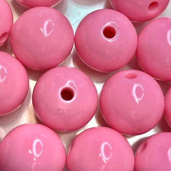 Picture of Acrylic Bead 18mm round Opaque Pink x10