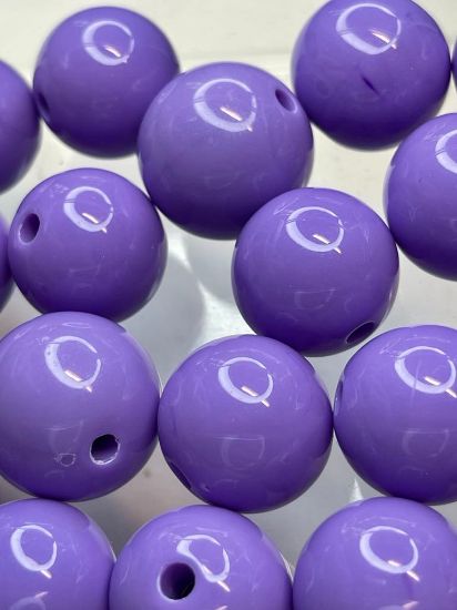 Picture of Acrylic Bead 18mm round Opaque Violet x10