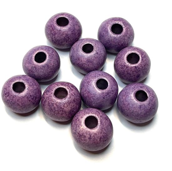 Picture of Greece Ceramic bead Rondelle 10x13mm Purple x10