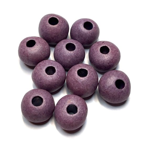 Picture of Greece Ceramic bead Rondelle 10x13mm Pastel Purple x10