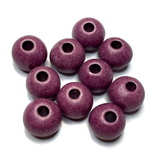 Picture of Greece Ceramic bead Rondelle 10x13mm Purple Pink x10