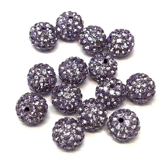 Picture of Pavé bead 10mm round Lavender x1
