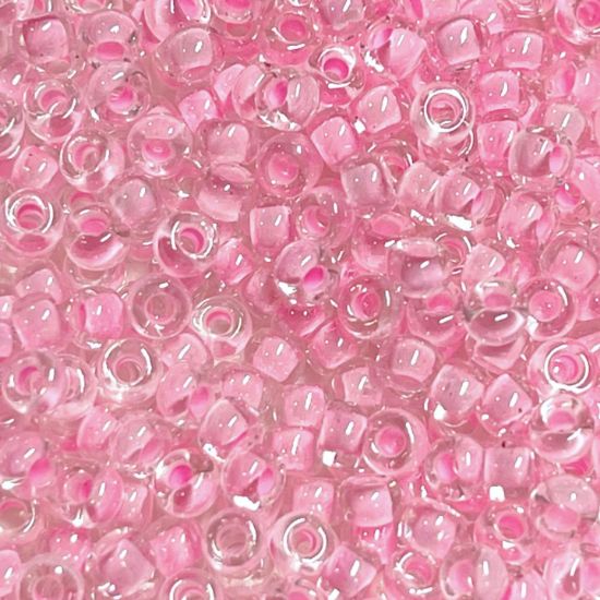 Picture of Miyuki Rocaille 8/0 207 Pink Lined Crystal x10g