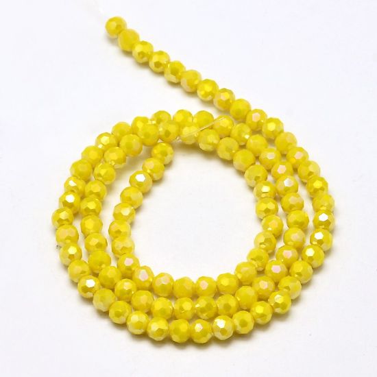 Picture of Faceted Rondelle 4mm Yellow Luster x32cm