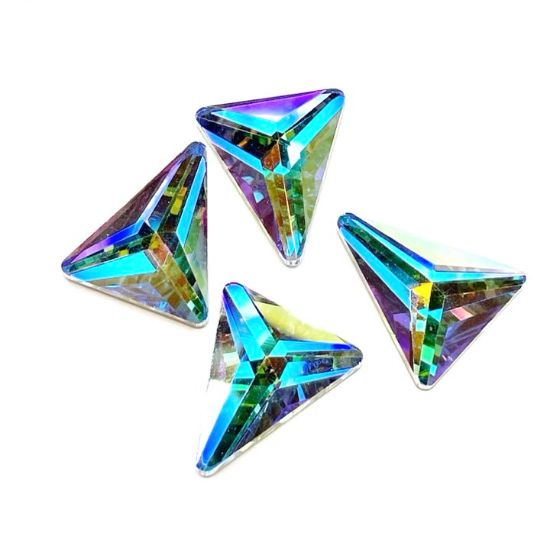 Picture of Glass Cabochon 18×21mm triangle Crystal AB x1