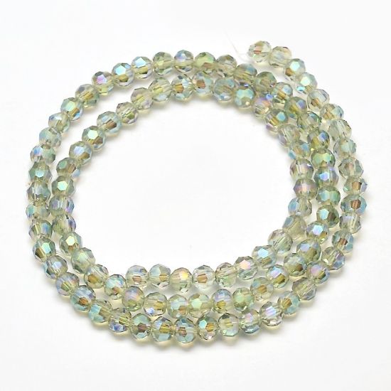 Picture of Faceted Rondelle 4mm Teal Green Shade AB x36cm