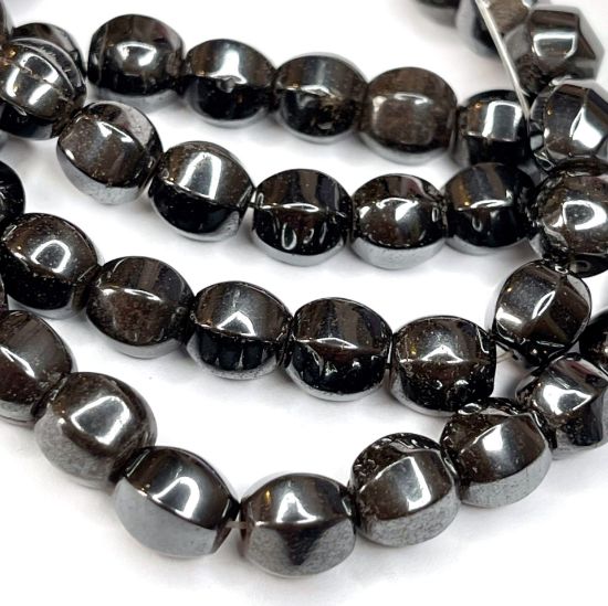 Picture of Hematite (manmade) 8mm 6-sided round x38cm