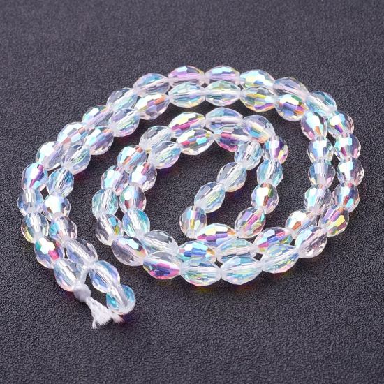 Picture of Faceted oval  8x6mm Crystal Luster x70