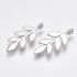 Picture of Pendant Leaf  25x11x1mm Platinum Plated x1