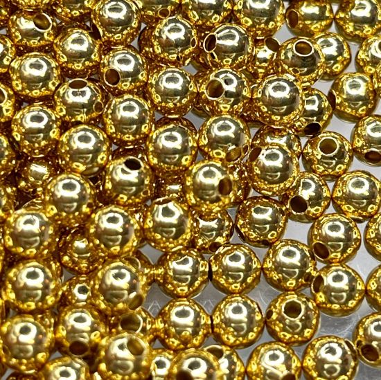 Picture of Metal Bead 5mm round Gold Plated x20