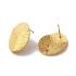 Picture of Stainless Steel Ear Stud 20x16mm textured oval w/ Vertical Loop Gold x2
