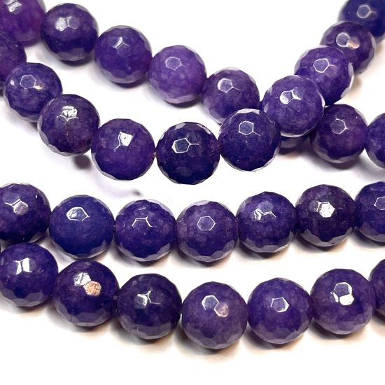 Picture of Malaysia "Jade" (dyed) 8mm faceted round Purple x38cm