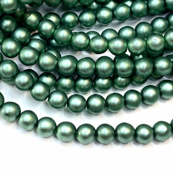 Picture of Vintage Glass Pearls 5mm Menth Green Satin x100