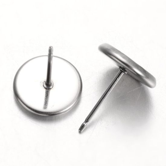 Picture of Stainless Steel Ear Stud setting 8mm round x10