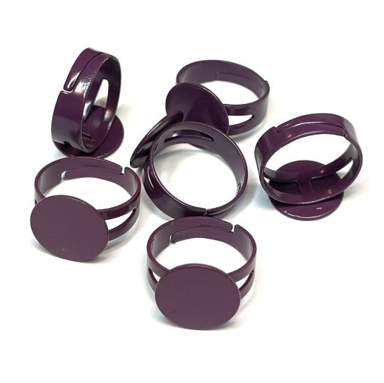 Picture of Ring flat pad 13mm round Purple x1