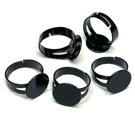 Picture of Ring flat pad 13mm round Black x1
