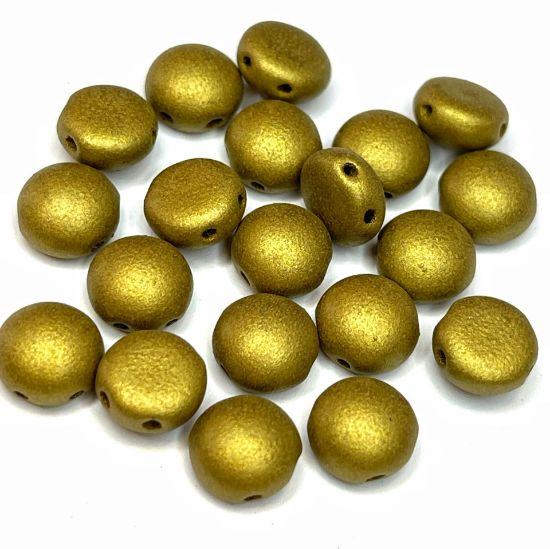 Picture of Candy Beads 8mm Olive Gold x10