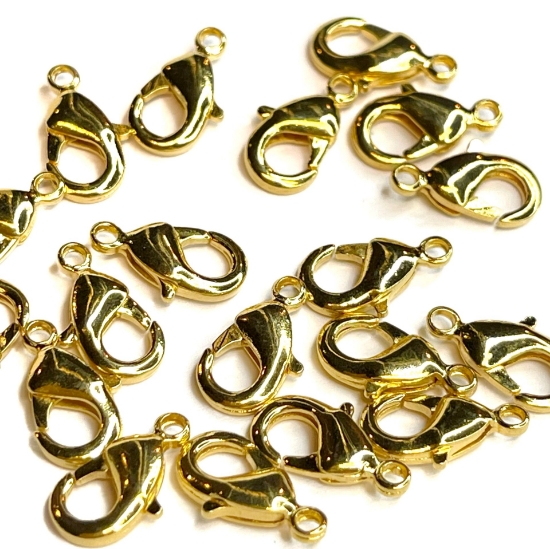 Picture of Premium Lobster Clasp 12mm 24kt Gold Plate x5