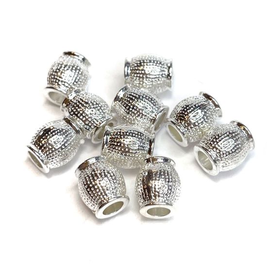 Picture of Metal Spacer Bead 9x8mm Silver Plate x1