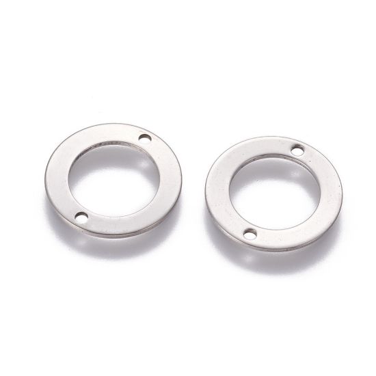 Picture of Stainless Steel Connector 16mm round w/ 2 holes x10