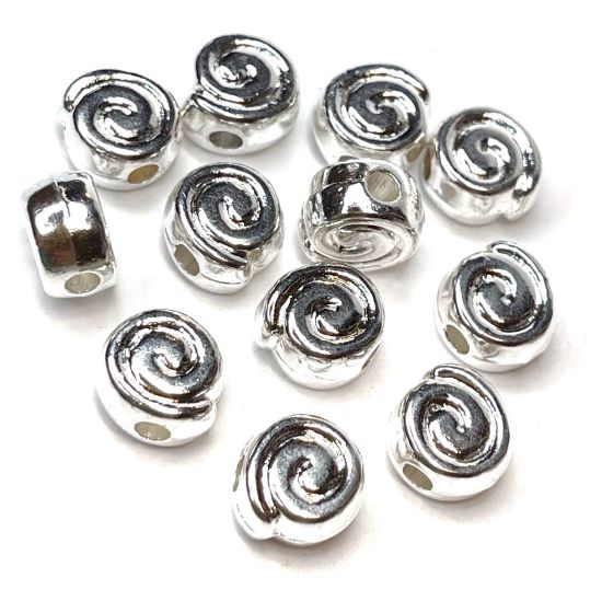 Picture of Metal Bead spiral 10x7mm Silver Plate x1