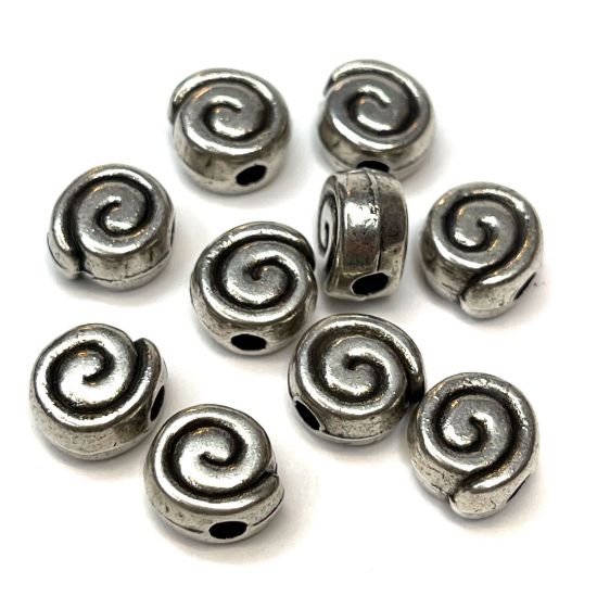 Picture of Metal Bead spiral 10x7mm Antique Plate x1
