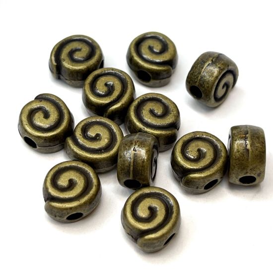 Picture of Metal Bead spiral 10x7mm Bronze x1