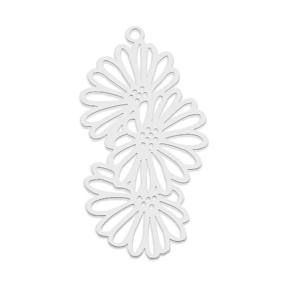 Picture of Stainless Steel Pendant Laser cut Flower 37x19x1mm x1