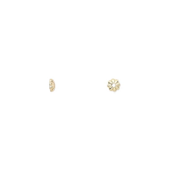 Picture of Bead Cap 3x1mm ribbed round Gold Plated x100 