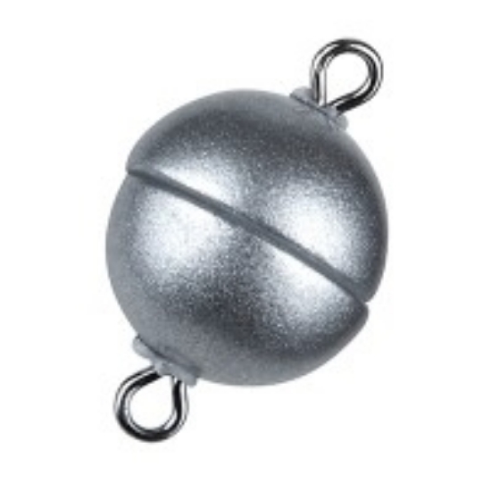 Picture of Acrylic Power Magnetic Clasp Ø8mm round Silver Mat x1