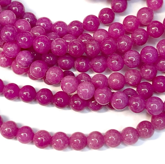 Picture of Mountain "Jade" bead 4mm round Fuchsia x40cm