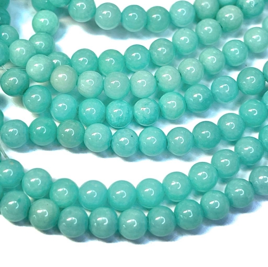 Picture of Mountain "Jade" bead 4mm round Green Turquoise x40cm