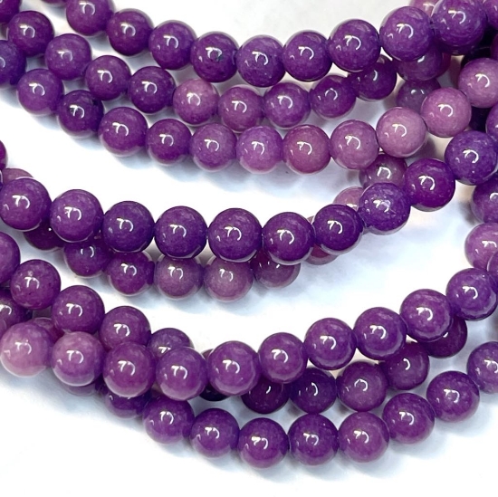 Picture of Mountain "Jade" bead 4mm round Purple x40cm