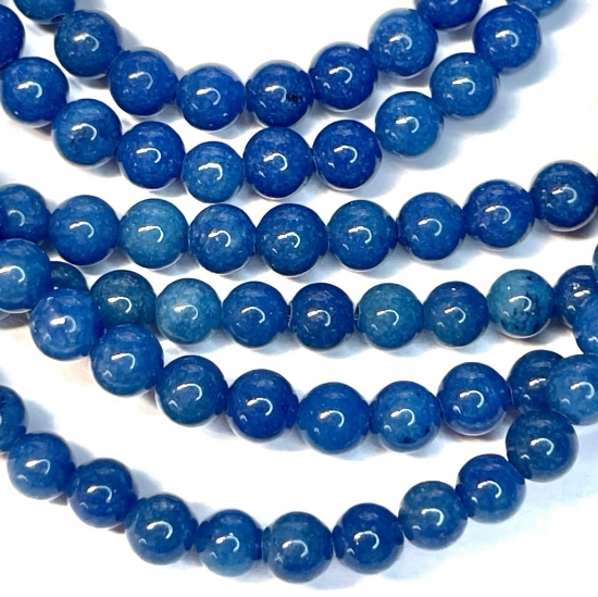 Picture of Mountain "Jade" bead 4mm round  Lapis Blue x40cm