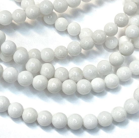 Picture of Mountain "Jade" bead 4mm round White x40cm