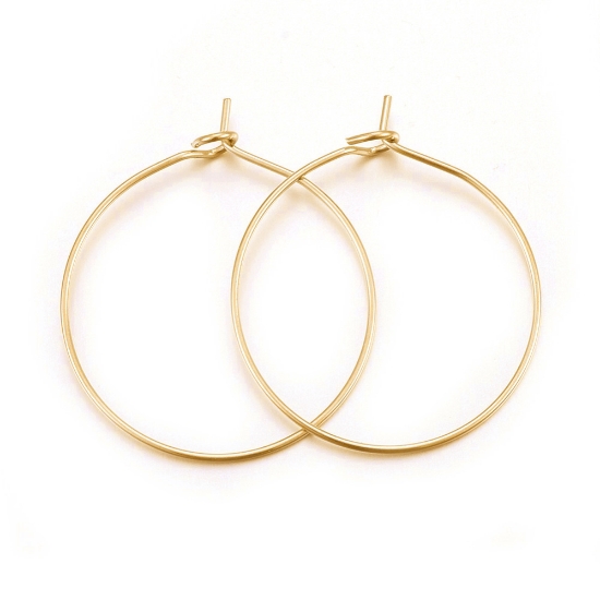 Picture of Stainless Steel Hoop 25mm 18kt Gold Plated x10