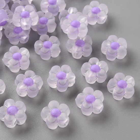 Picture of Acrylic Beads Flower 12mm Frosted Lillac x50