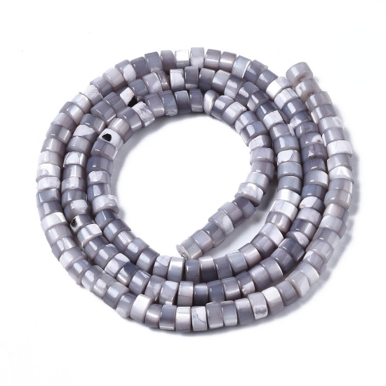 Picture of Trohus Shell Beads 4x2mm heishi Light Grey x38cm 