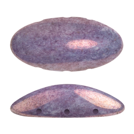 Picture of Athos 3-hole Par Puca bead 20x10mm Opaque Mix Amethyst Gold Ceramic Look x1 