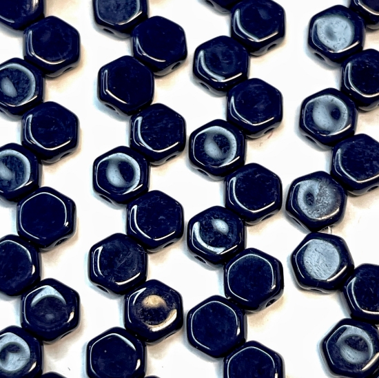 Picture of Honeycomb bead 6mm Navy x30