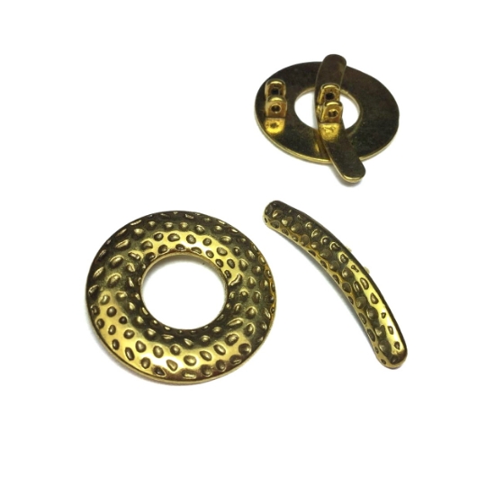 Picture of Clasp Toggle 25.5mm round Antique Gold x1