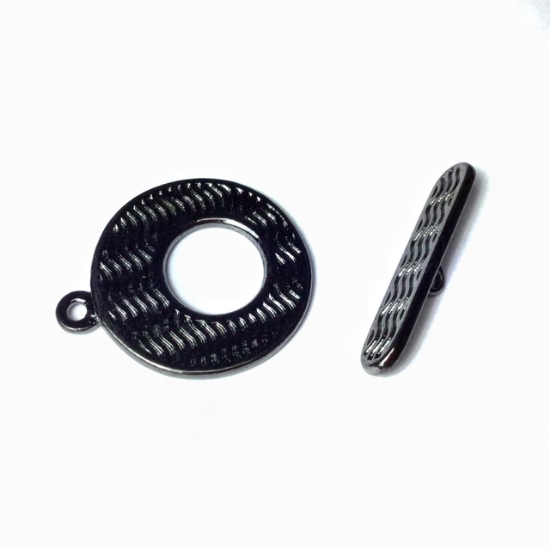 Picture of Clasp Toggle 24.5mm go-go with wave design Gunmetal x1