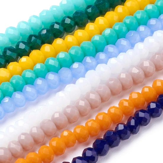 Picture of Faceted Rondelle 3x4mm Color Mix Strands x10