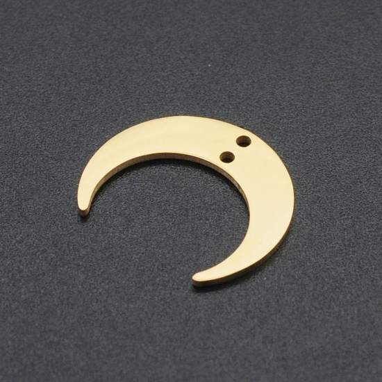 Picture of Stainless Steel Connector Crescent 17x20x1mm Gold x1